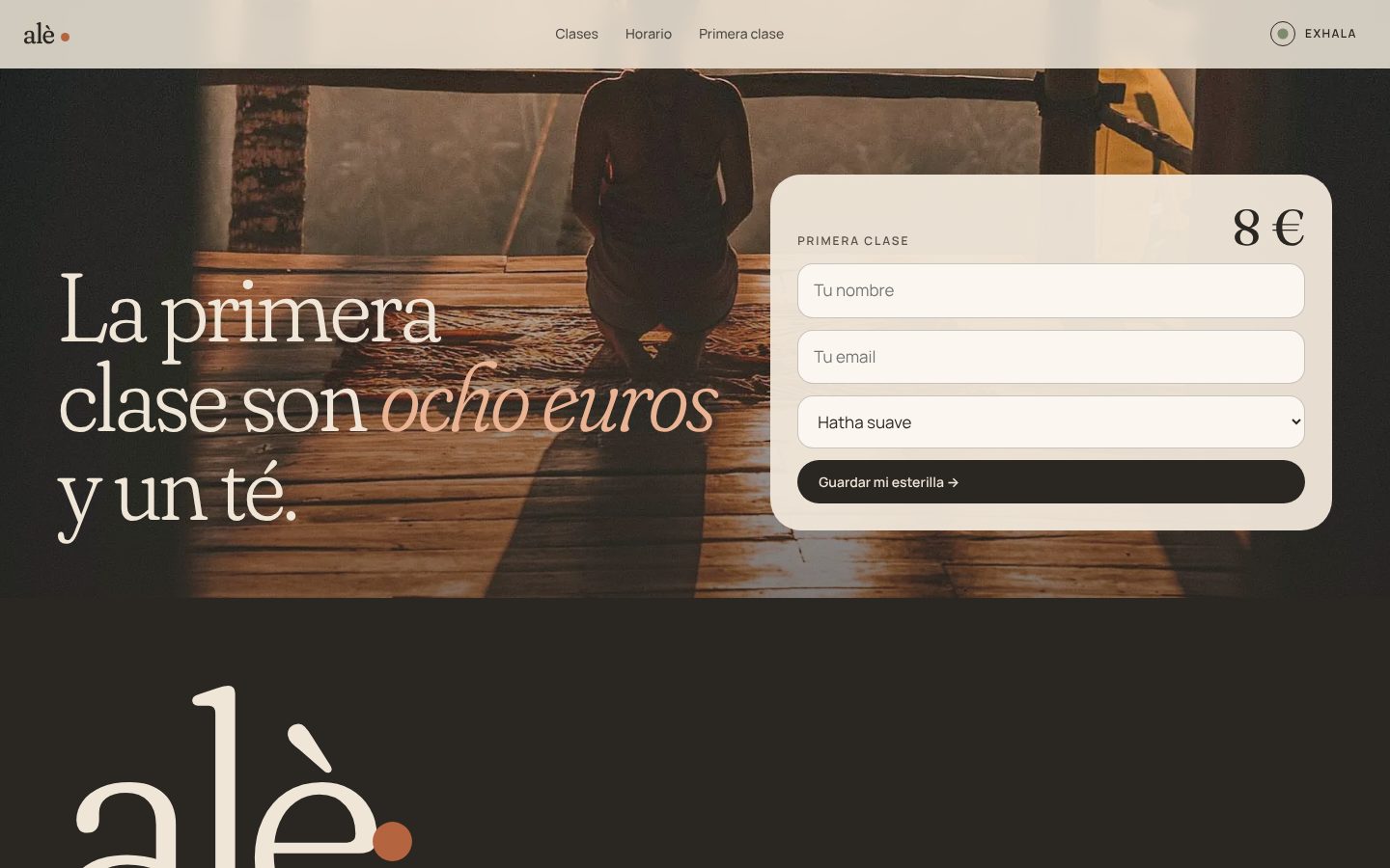 alè first class offer and booking form