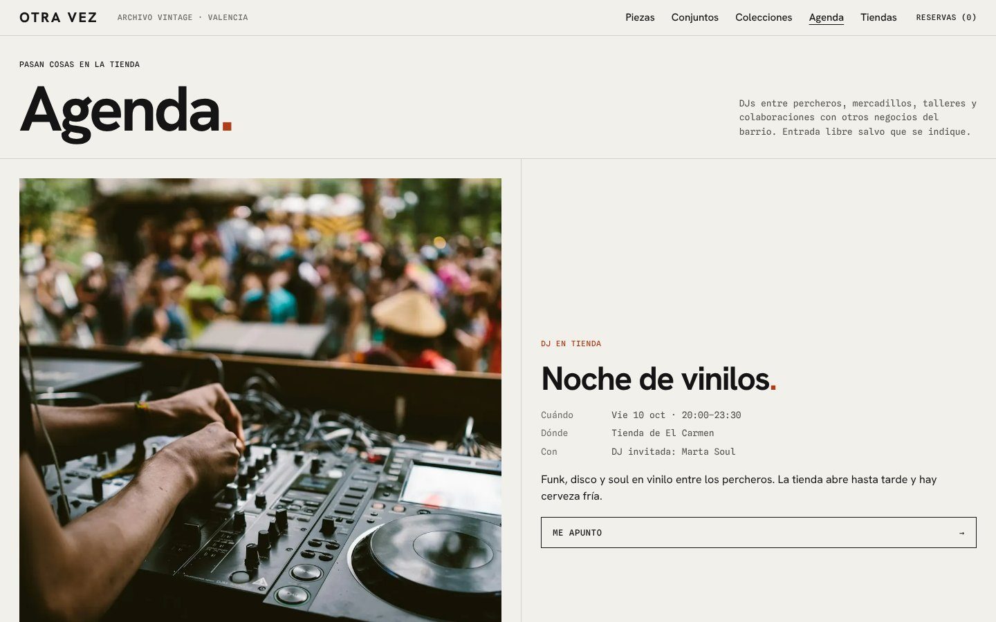 Otra Vez events agenda